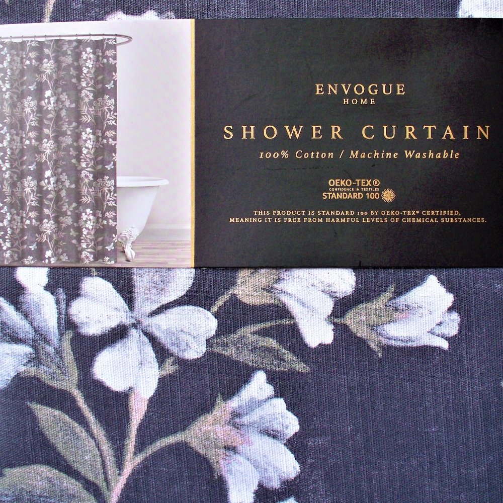 ENVOGUE Cloth Shower Curtain Deep Gray Background